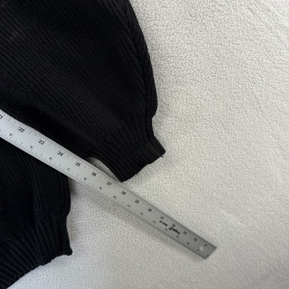 Vintage Oberymeyer Sweater men's medium Black Quarter Zip Wool Blend Knit Ski - Picture 5 of 10